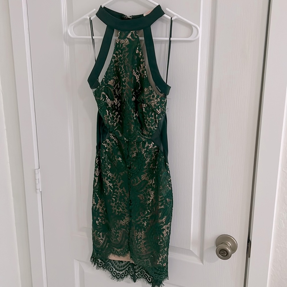Green Lace Mini Dress